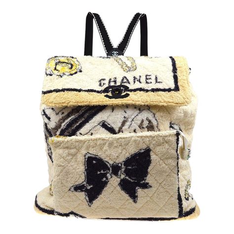 chanel terry cloth backpack